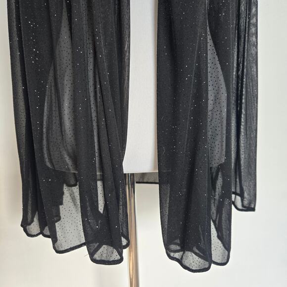 Fairy Grunge Sheer Glitter Jacket Women Black Sparkly Whimsigoth Open XL - Picture 10 of 10